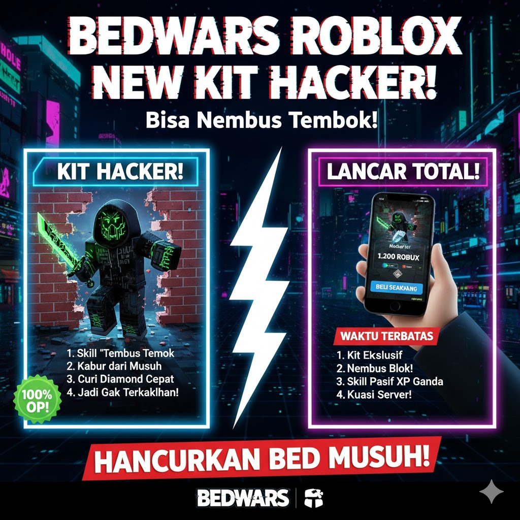Bedwars Roblox New Kit Hacker, Bisa Nembus Tembok!