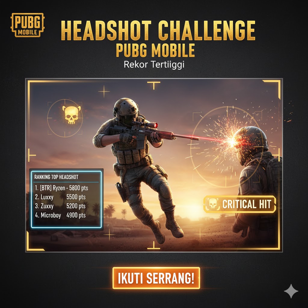 Headshot Challenge PUBG Mobile: Rekor Tertinggi