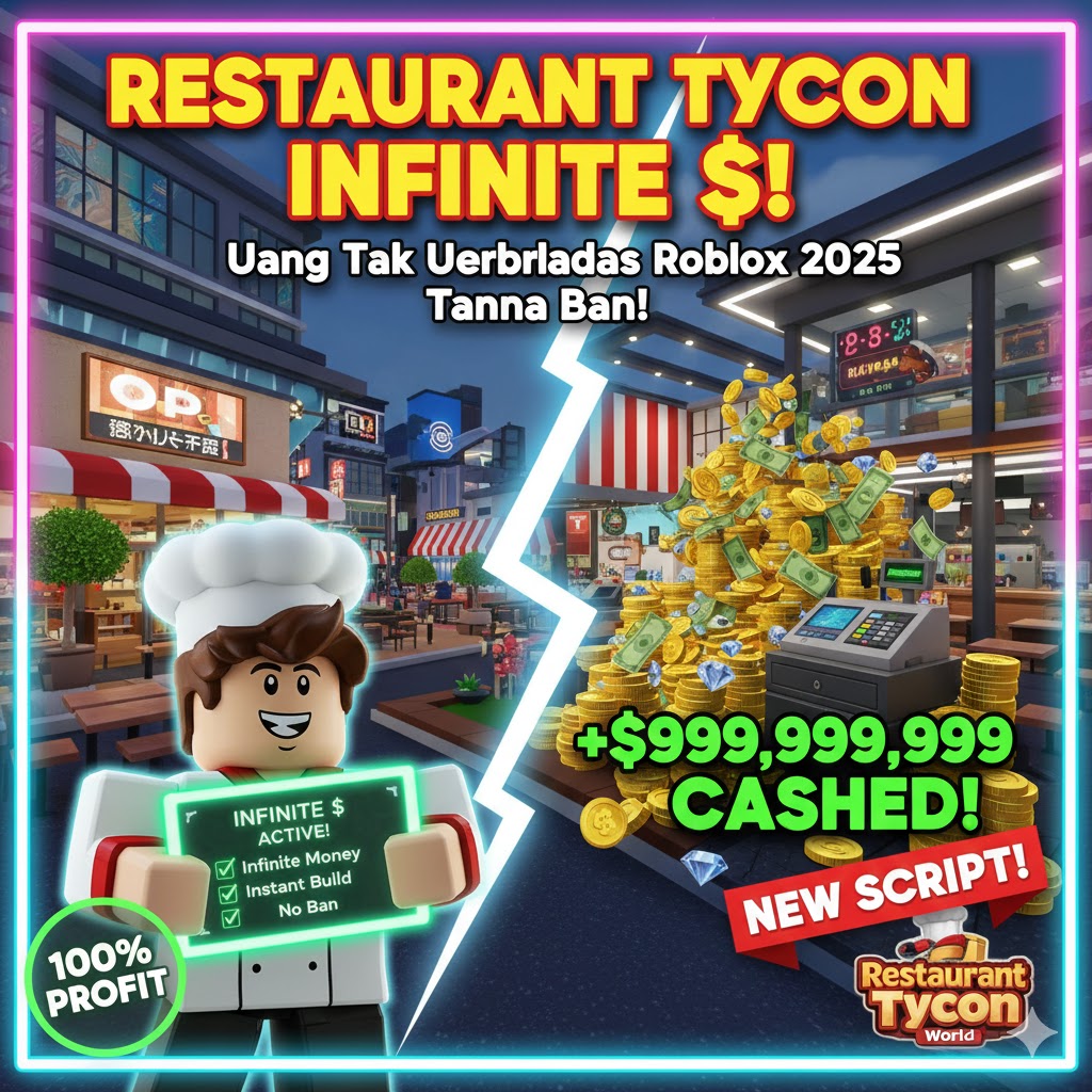 Restaurant Tycoon Infinite $: Uang Tak Terbatas Roblox 2025 Tanpa Ban!