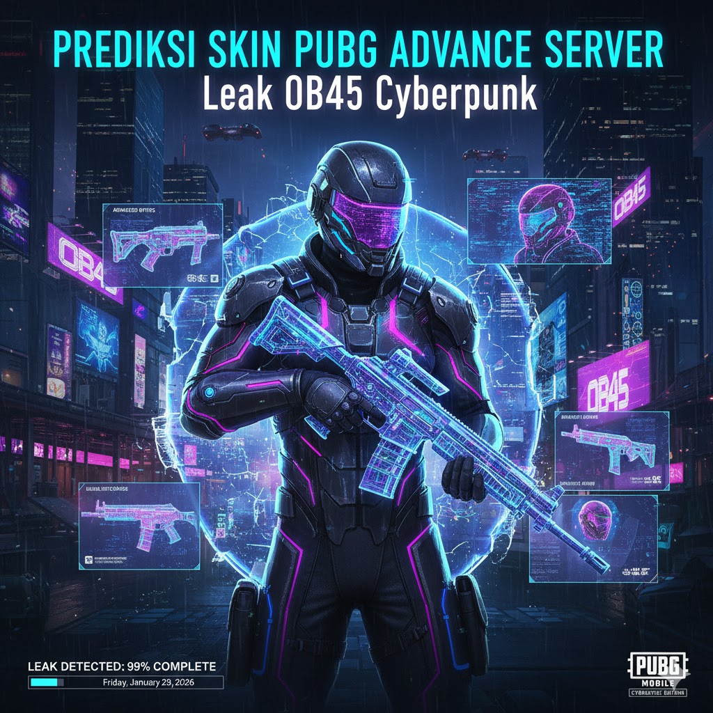 Prediksi Skin PUBG Advance Server: Leak OB45 Cyberpunk Neon City Terpanas 2026!