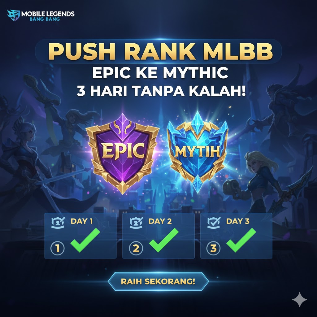Push Rank MLBB Epic ke Mythic 3 Hari Tanpa Kalah!