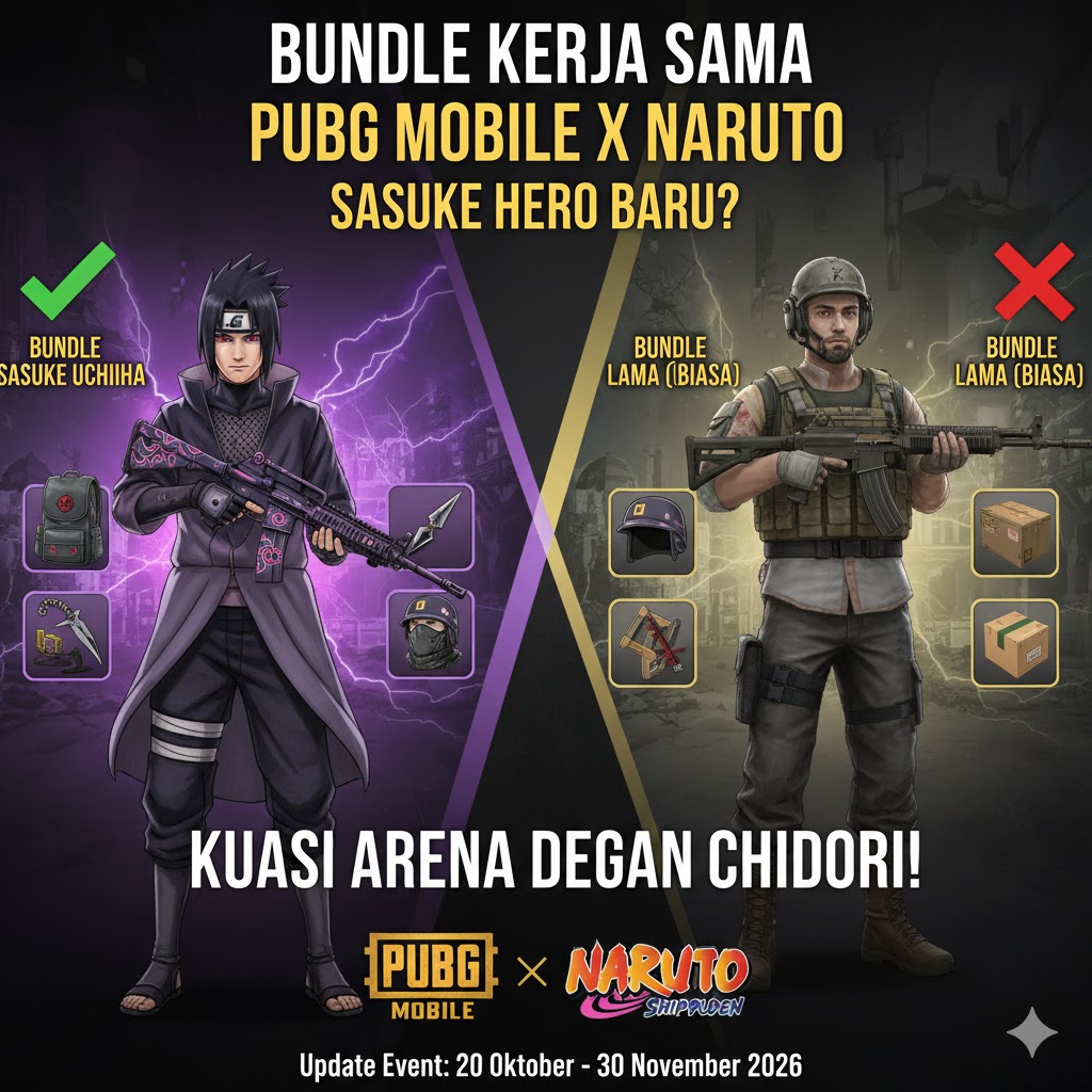 Bundle Kerja Sama PUBG Mobile x Naruto: Sasuke Hero Baru?