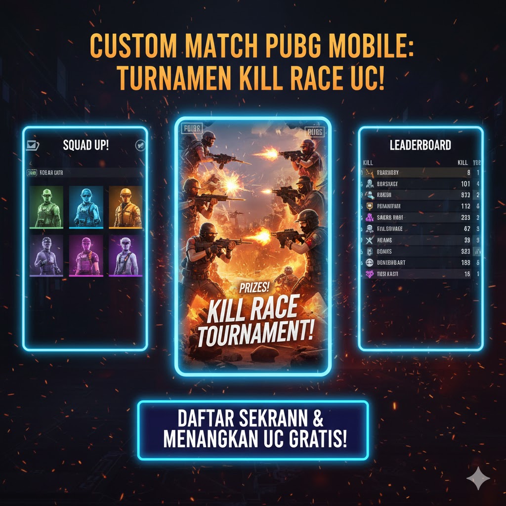Custom Match PUBG Mobile: Turnamen Kill Race UC!