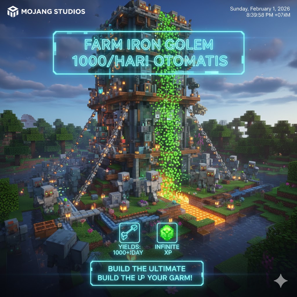 Detail Mekanisme Spawn Iron Golem Minecraft 1.21: Java vs Bedrock
