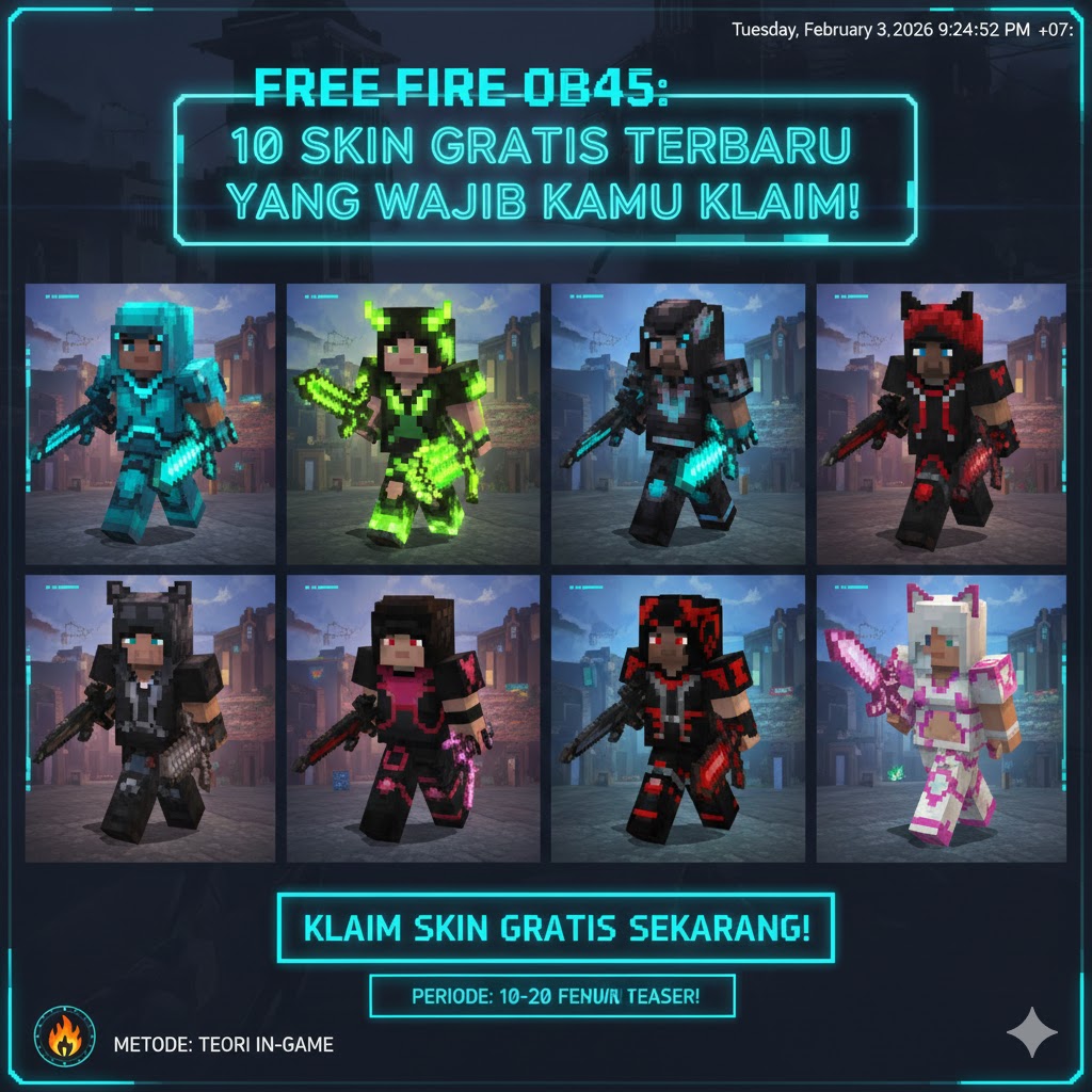Free Fire OB45: 10 Skin Gratis Terbaru yang Wajib Kamu Klaim!