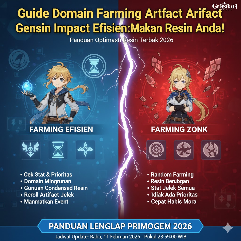Guide Domain Farming Artifact Genshin Impact Efisien: Maksimalkan Resin Anda!