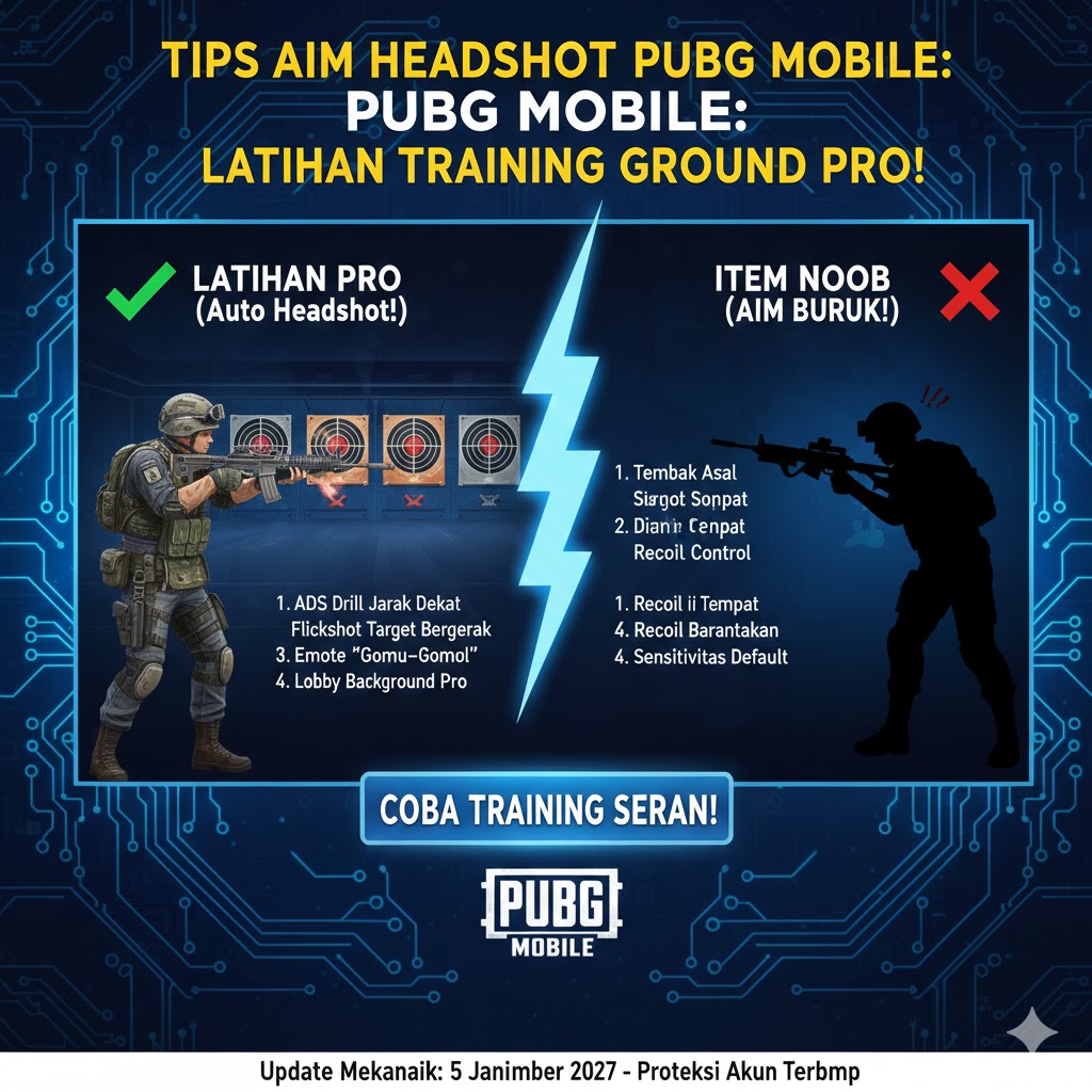 Tips Aim Headshot PUBG Mobile: Latihan Training Ground Pro!